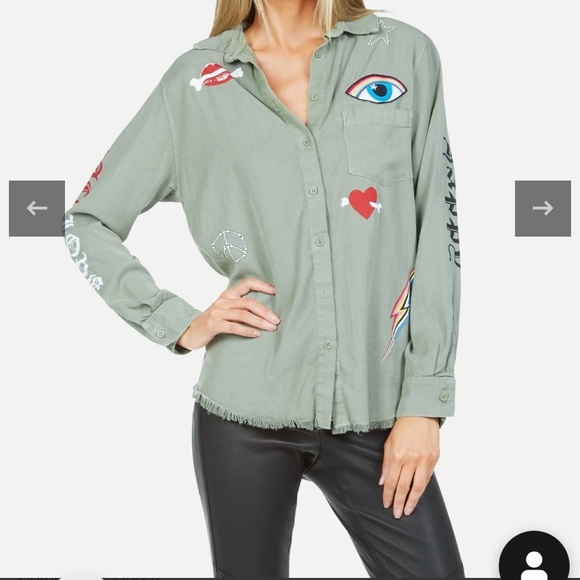 REVOLVE Bone Elements LS Button Up Shirt | Sloane by Lauren Moshi Size Small - Picture 3 of 12